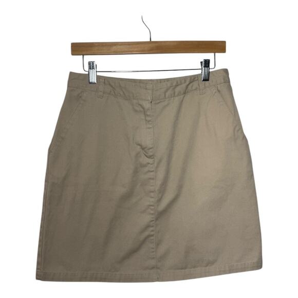 IZOD Skirt Girls Size 13 Khaki Approved School Ware Pocket Minimal Prep Classic - Picture 1 of 7